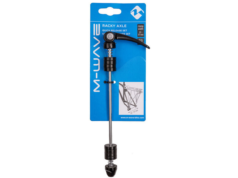 M-Wave Racky Axle XXL QR Skewer kit Adaptor QR for racks, hitches and m-guards. 137-177mm. click to zoom image